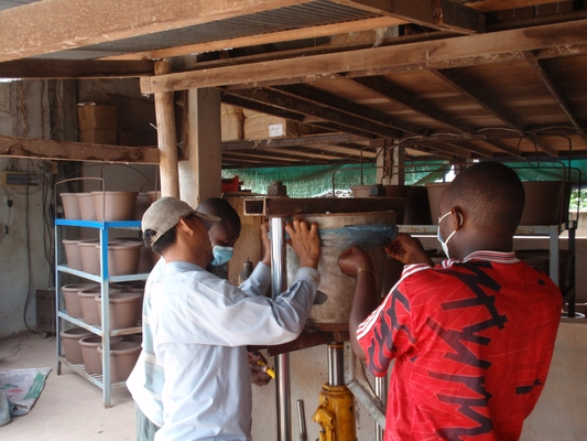 Shaping the clay
